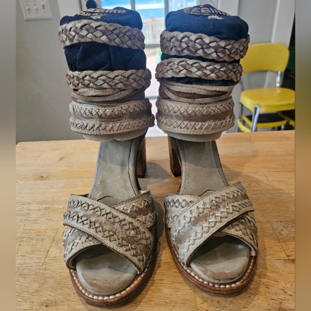 Freebird Braided Beige Ankle Booties